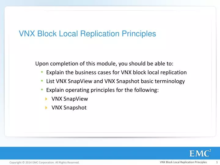 vnx block local replication principles