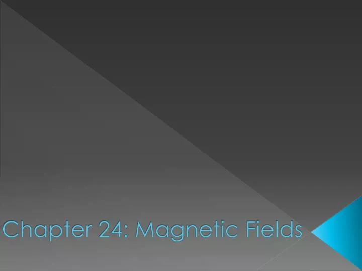 chapter 24 magnetic fields