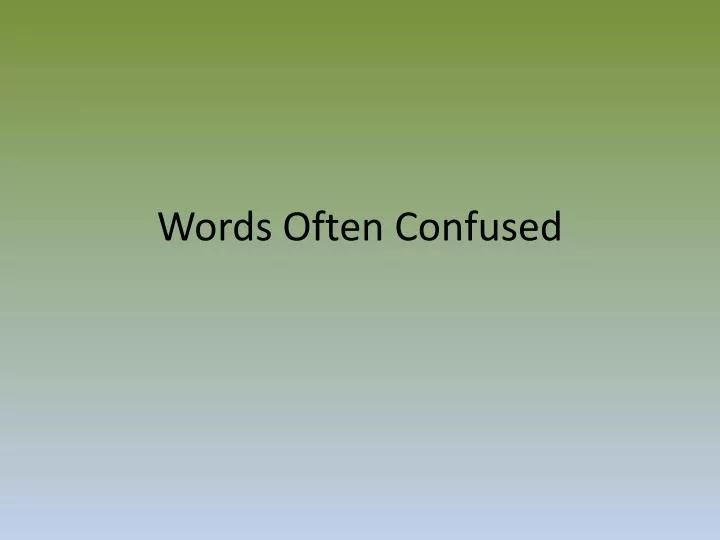 words often confused