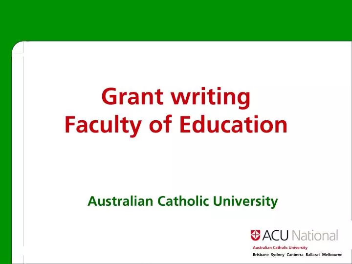 grant writing faculty of education
