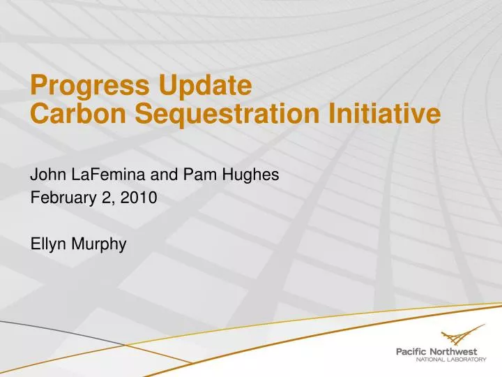 progress update carbon sequestration initiative