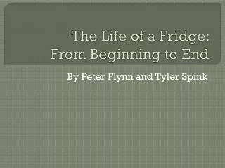 The Life of a Fridge: From Beginning to End