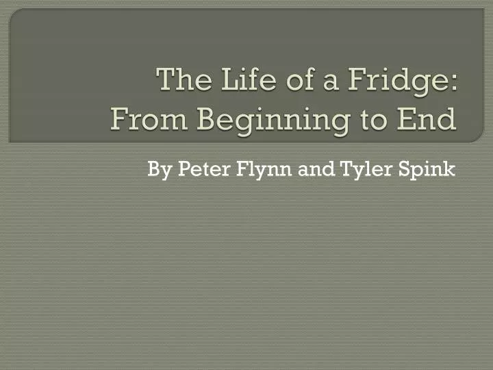 the life of a fridge from beginning to end