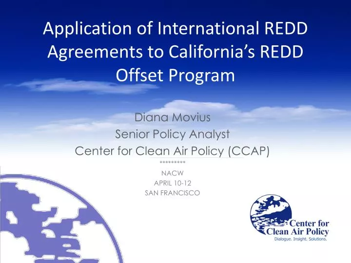 application of international redd agreements to california s redd offset program