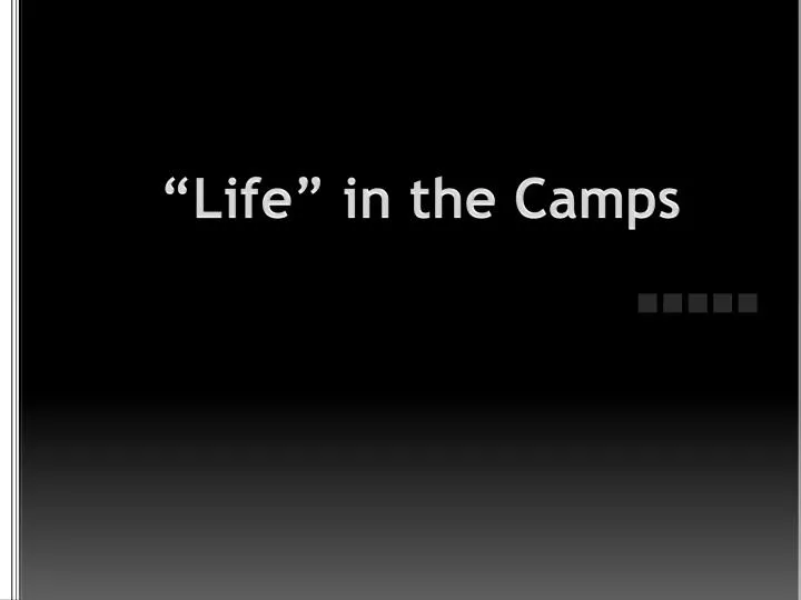 life in the camps