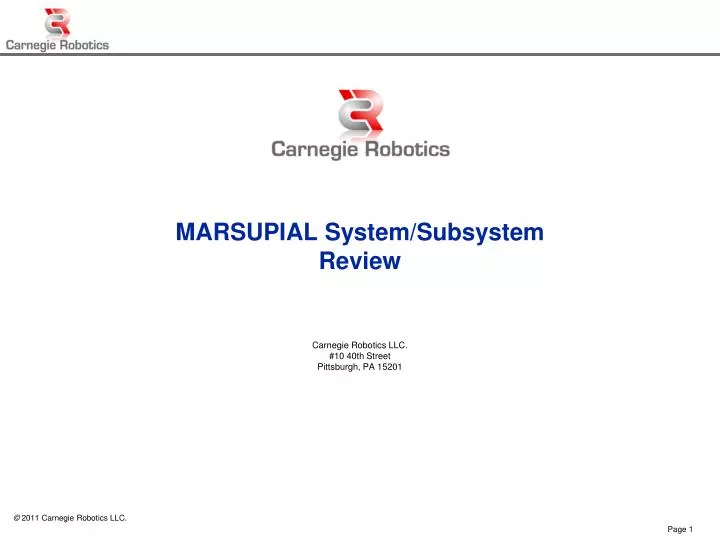 marsupial system subsyste m review