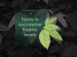 Toxins in successive T rophic levels