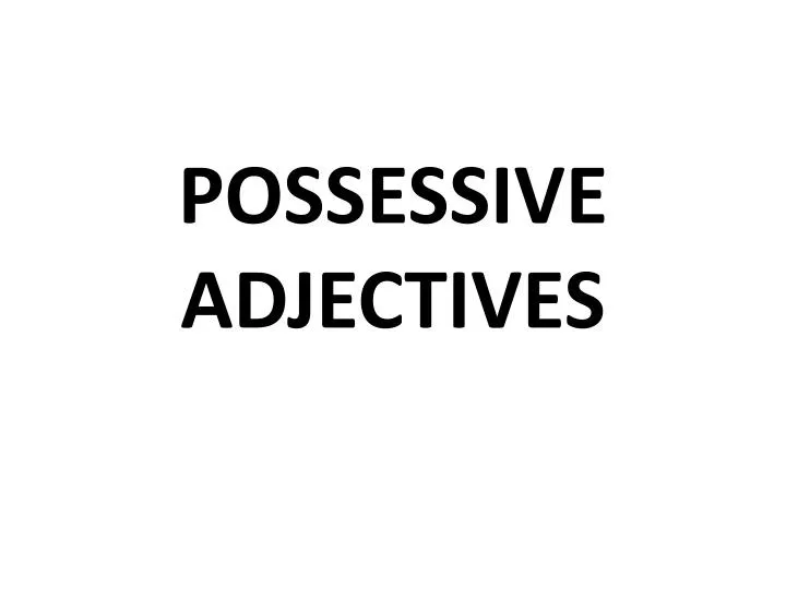 possessive adjectives