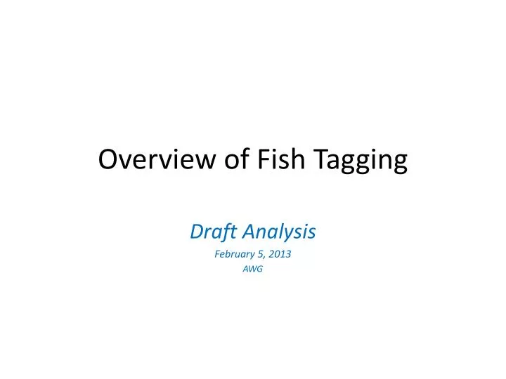 overview of fish tagging