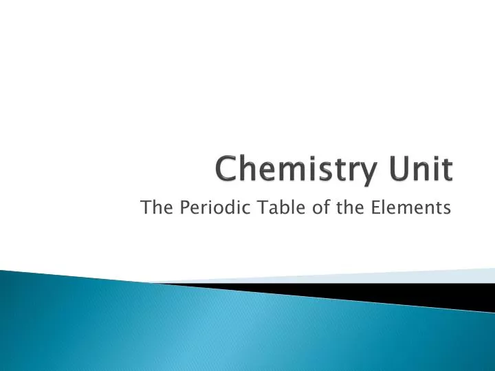 chemistry unit