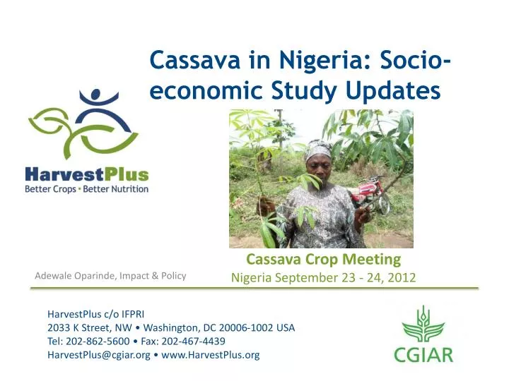 cassava in nigeria socio economic study updates