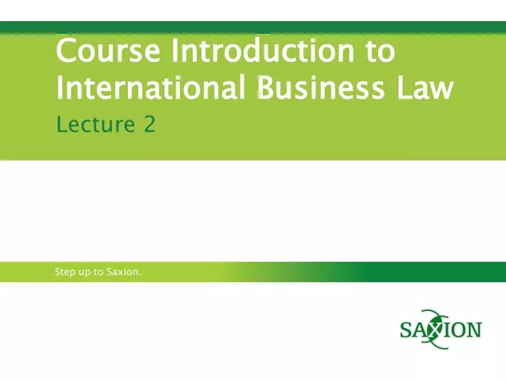 course introduction to international business law