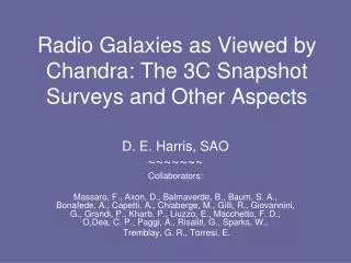 Radio Galaxies as Viewed by Chandra: The 3C Snapshot Surveys and Other Aspects
