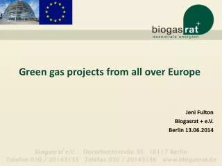 Green gas projects from all over Europe