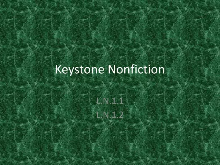 keystone nonfiction