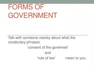Forms of government