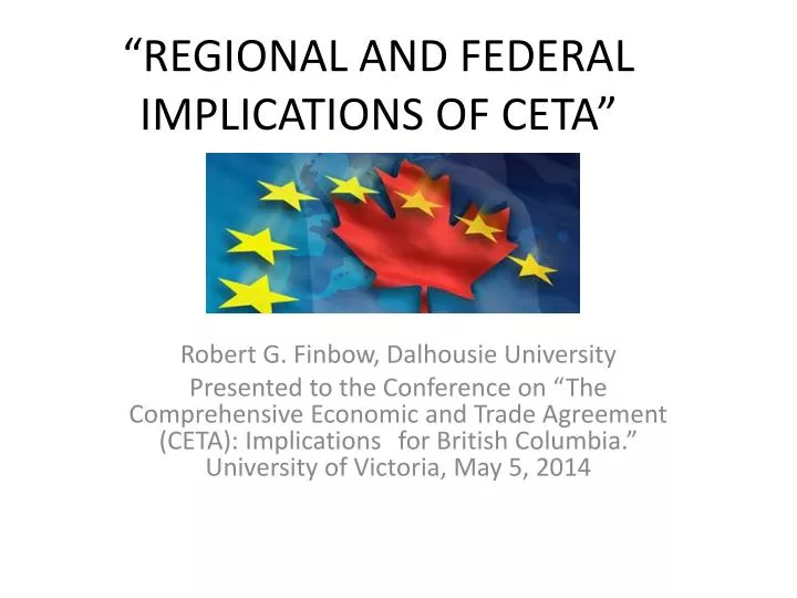 regional and federal implications of ceta