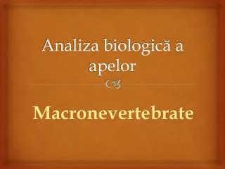 analiza biologic a apelor