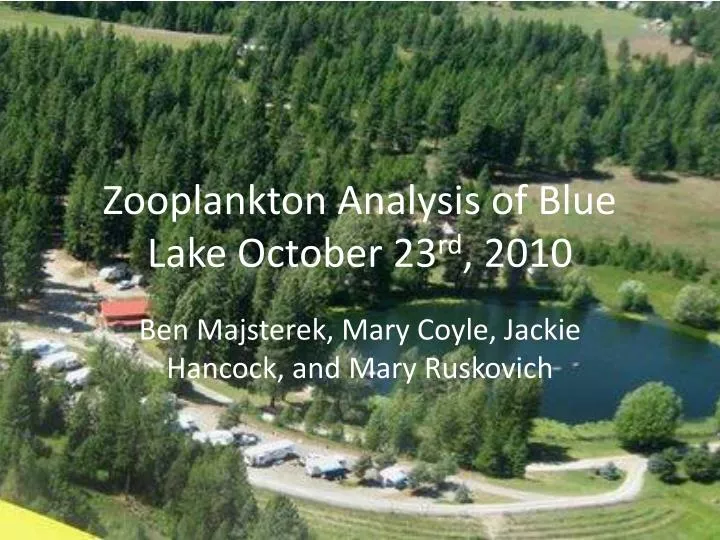 zooplankton analysis of blue lake october 23 rd 2010