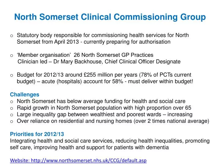 north somerset clinical commissioning group