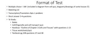 Format of Test