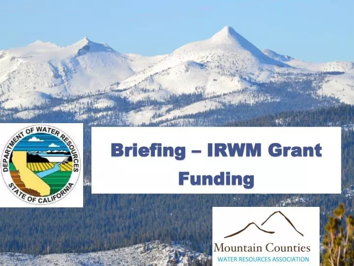 briefing irwm grant funding