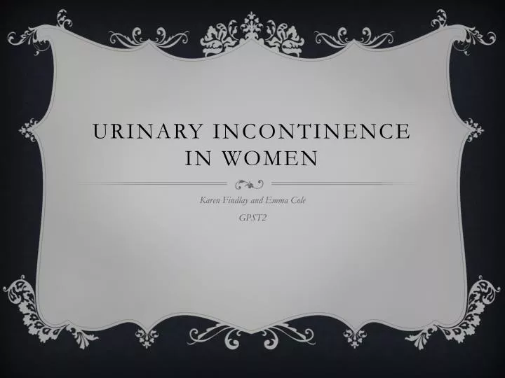 urinary incontinence in women