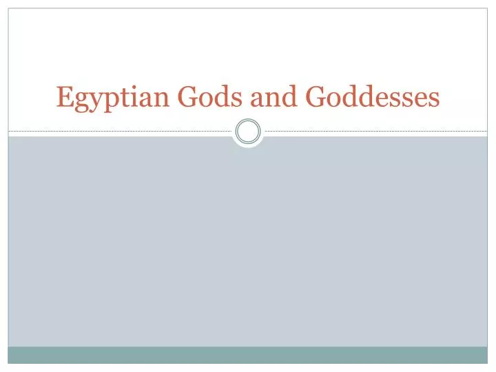 egyptian gods and goddesses