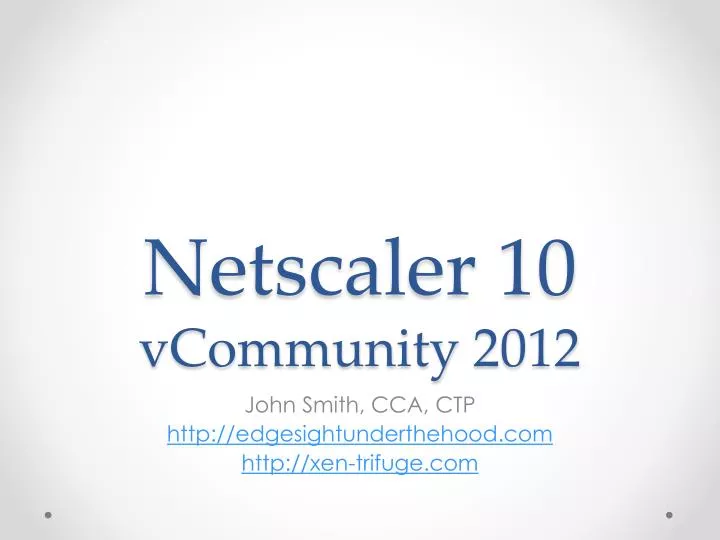 netscaler 10 vcommunity 2012