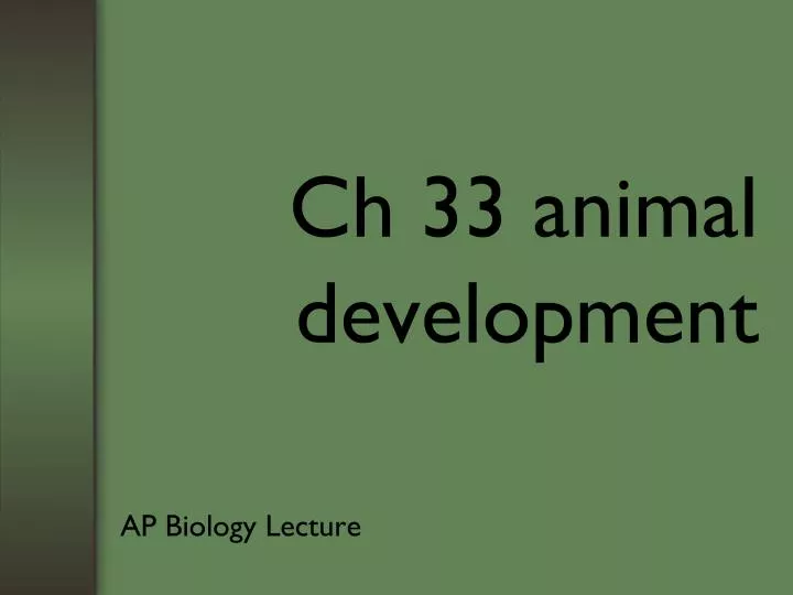 ch 33 animal development
