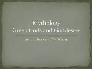 Mythology Greek Gods and Goddesses