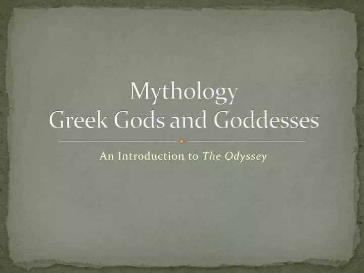 mythology greek gods and goddesses