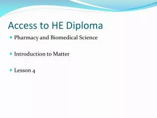 Access to HE Diploma