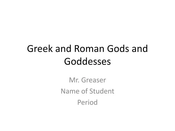 greek and roman gods and goddesses