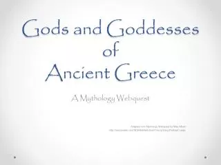 Gods and Goddesses of Ancient Greece