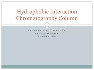 Hydrophobic Interaction Chromatography Column