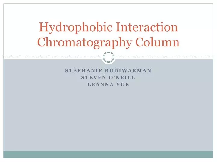 hydrophobic interaction chromatography column