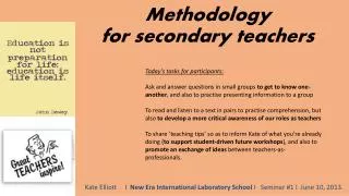 Methodology for secondary teachers