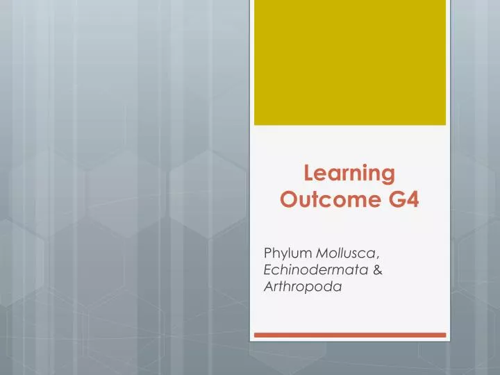 learning outcome g4