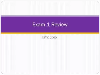 Exam 1 Review