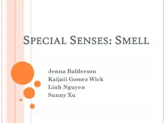 Special Senses: Smell