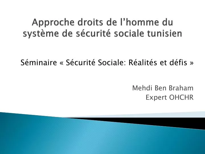 approche droits de l homme du syst me de s curit sociale tunisien