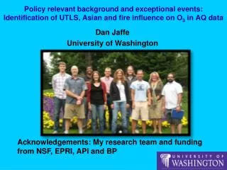 Dan Jaffe University of Washington