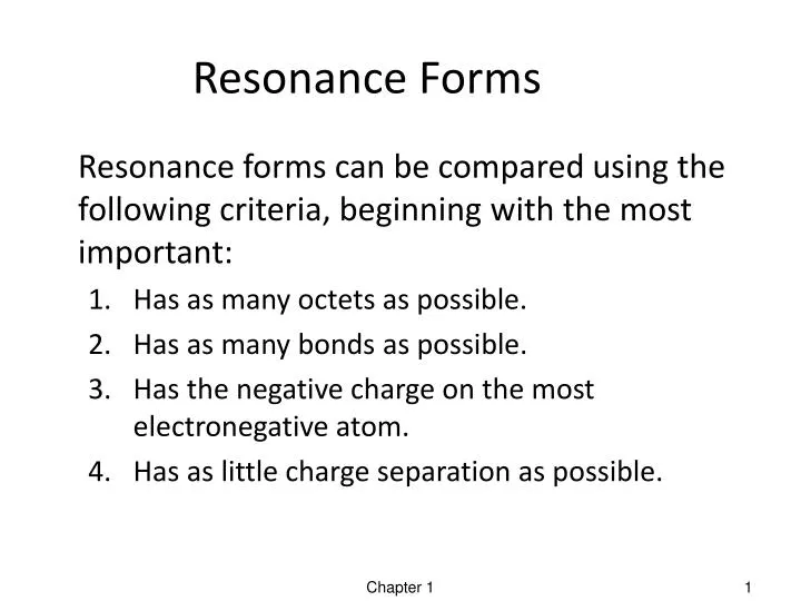 resonance forms