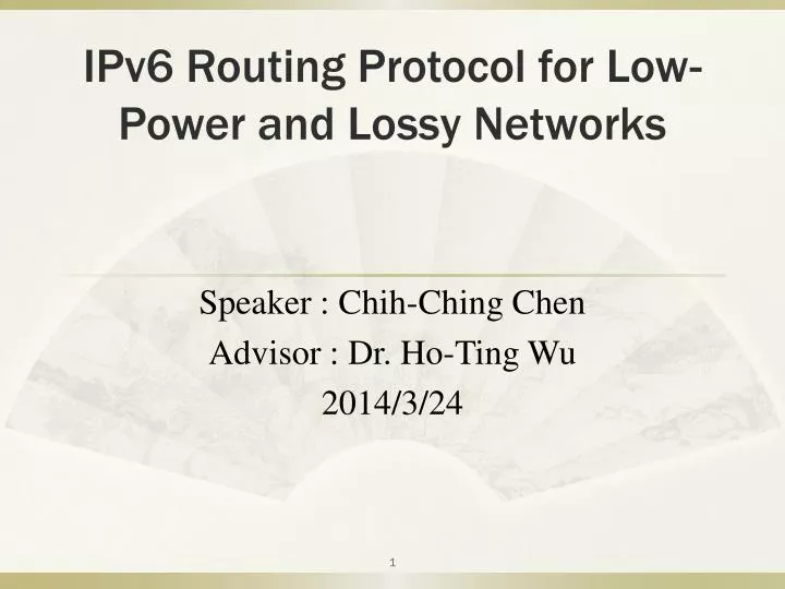 ipv6 routing protocol for low power and lossy networks