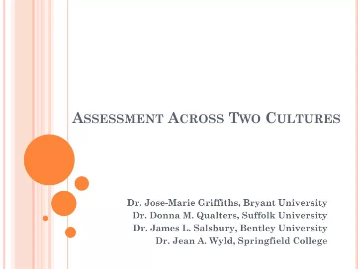 assessment across two cultures