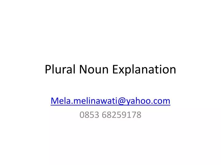 plural noun explanation