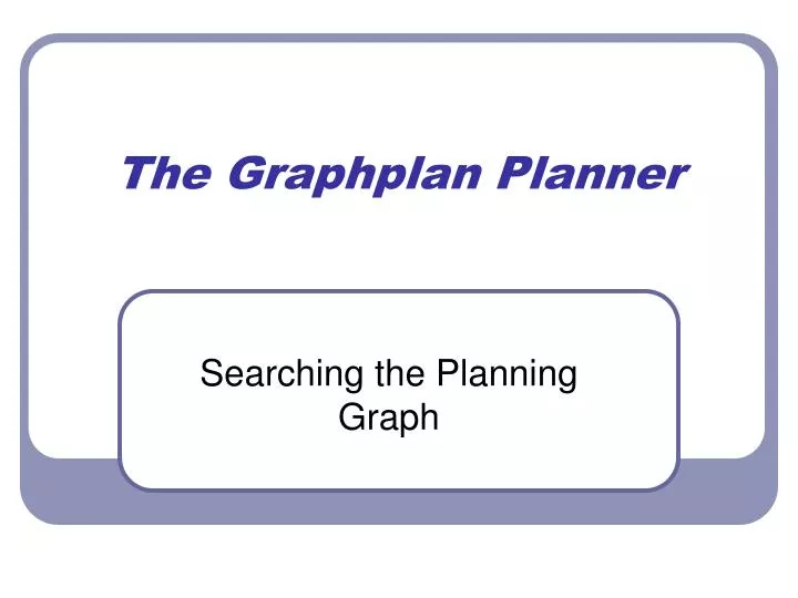 the graphplan planner