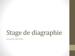 stage de diagraphie