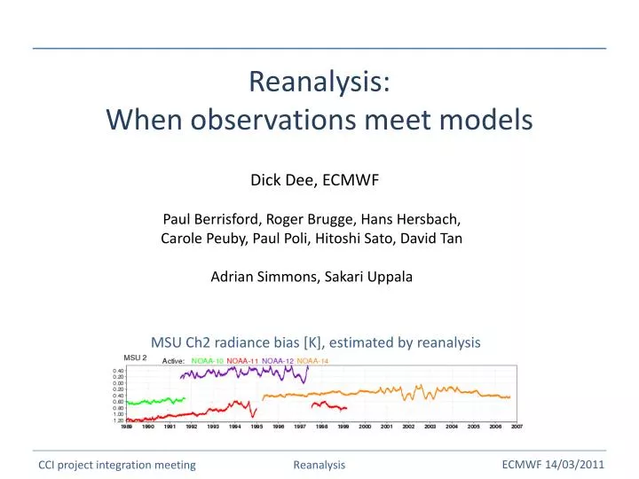 reanalysis when observations meet models